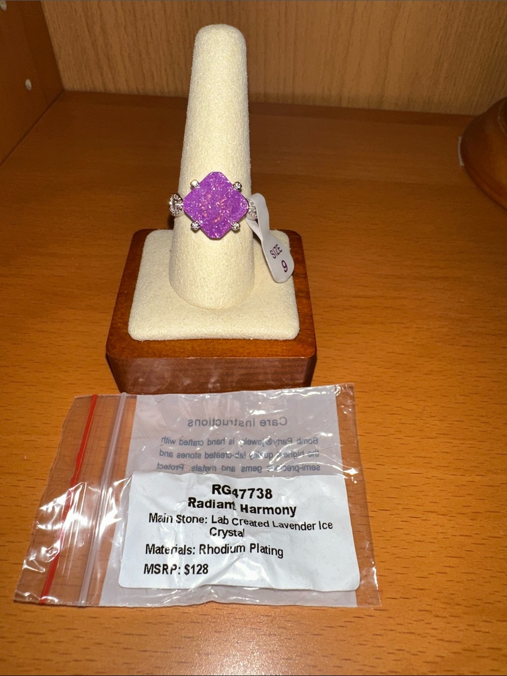 Lavender Ice Crystal Ring - Size 9